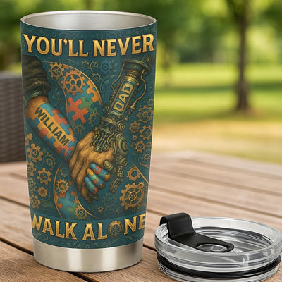 Custom 20Oz Stainless Steel Tumbler - You'll Never Walk Alone - Personalized Gifts to Autism Awareness image 3