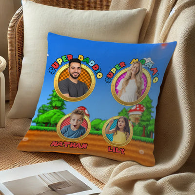 Custom Pillow - Supper Daddio, Mommio - Personalized Gifts For Father's Day, Mother's Day image 2
