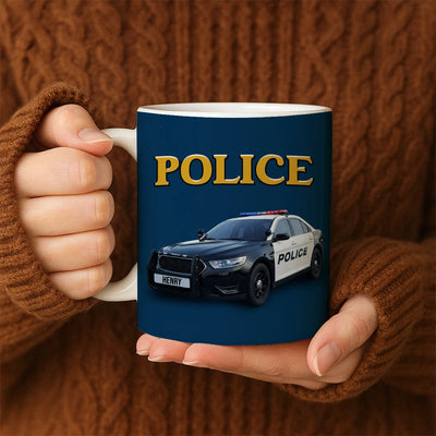 Custom Mug - Police, Police Car And Siren - Personalized Gift For Law Enforcement image 2