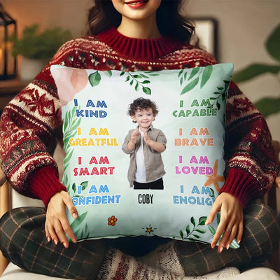 Custom Couple Pillow - I am Kind I am Greatful I am Smart I am Confident - Personalized Gifts For Daughter, Granddaughter, Mother's Day image 3