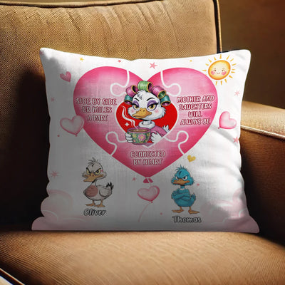 Custom Pillow - Side By Side Or Miles Apart Mother And Daughter - Personalized Gifts For Daughter, Family Members, Mother's Day ZFPL-TM138 image 0