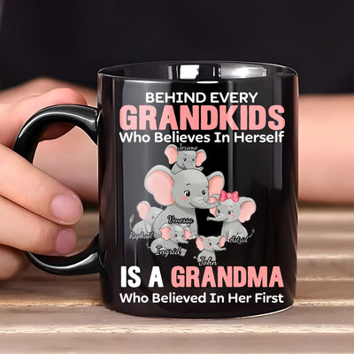Custom Mug - Elephant Behind Every Granddaughter - Personalized Gift For Granddaughter, Grandma ZFMG-TM156 image 4