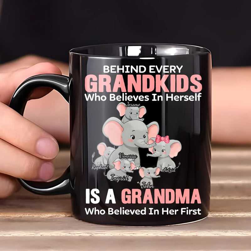 Custom Mug - Elephant Behind Every Granddaughter - Personalized Gift For Granddaughter, Grandma ZFMG-TM156 image 4