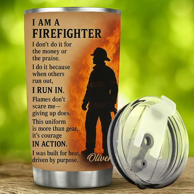 Custom 20Oz Stainless Steel Tumbler - I Am A Firefighter - Personalized Gifts to Firefighter Portrait image 5