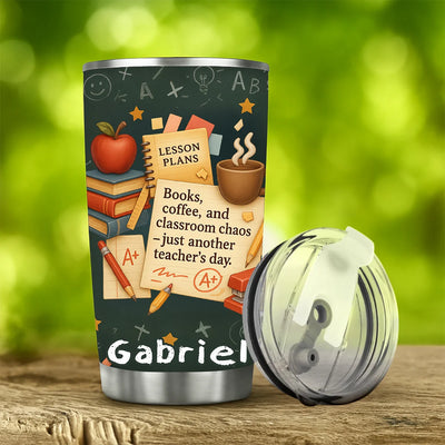 Custom 20Oz Stainless Steel Tumbler - Lesson Plans - Personalized Gifts to Teacher, Back to School Day image 0