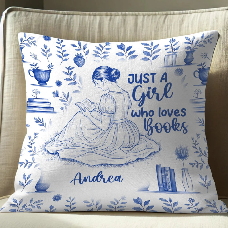 Custom Pillow - Just A Girl Who Loves Books - Personalized Gifts For Book Lovers image 3