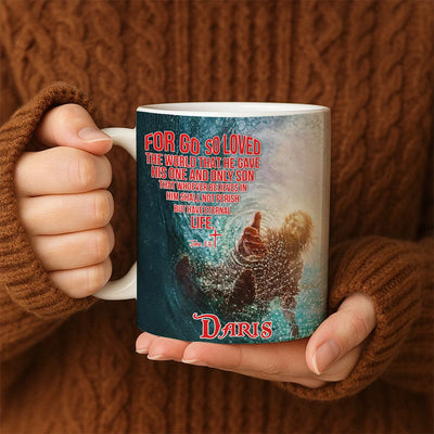 Custom Mug - For God So Loved The World - Personalized Christmas Gifts to Christian image 2