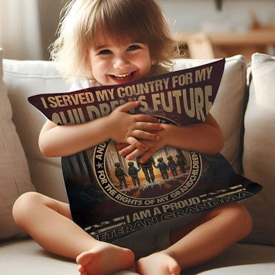 Custom Pillow - I Served My Country For My Children'S Future - Personalized Gifts For Mother's Day, Family Members, Grandmother image 4