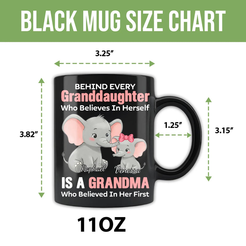 Custom Mug - Elephant Behind Every Granddaughter - Personalized Gift For Granddaughter, Grandma ZFMG-TM156 image 6
