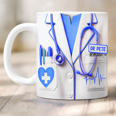 Custom Mug - Healthcare Appreciation with Stethoscope Design - Personalized Gift For Medical Professionals image 2