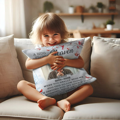 Custom Memorial Pillow - A Hug From Heaven - Personalized Gifts For Memorial, Grandma, Grandpa image 2