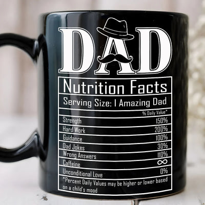 Custom Black Mug - Dad Nutrition Facts - Personalized Father's Day image 3