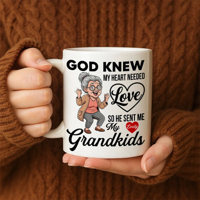 Custom Mug - God Knew My Heart Needed Love - Personalized Gifts to Grandma, Family Members image 2