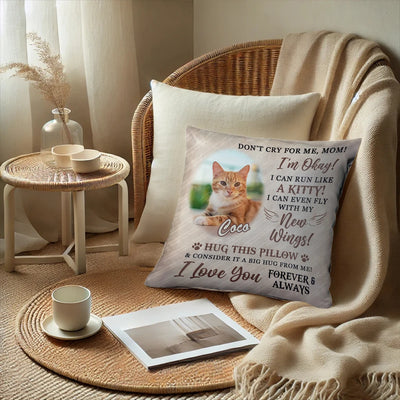 Custom Memorial Dog Loss Pet Loss Pillow - Don't Cry For Me, Mom - Personalized Gifts For Dog Mom, Cat Mom, Pet Lovers image 4