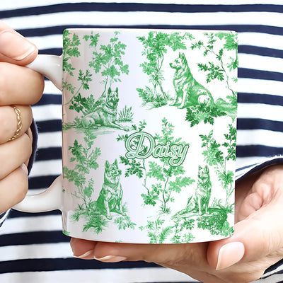 Custom Mug - Vintage Toile de Jouy German Shepherd - Personalized Gift For Dog Mom, German Shepherd Lovers image 4