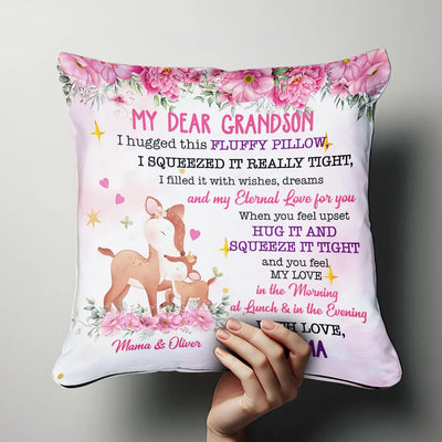 Custom Pillow - To My Dear Grandson - Personalized Gifts For Daughter, Granddaughter, Grandson image 1