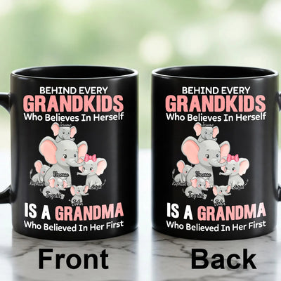 Custom Mug - Elephant Behind Every Granddaughter - Personalized Gift For Granddaughter, Grandma ZFMG-TM156 image 1