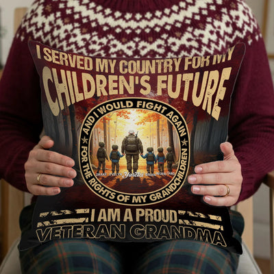 Custom Pillow - I Served My Country For My Children'S Future - Personalized Gifts For Mother's Day, Family Members, Grandmother image 3