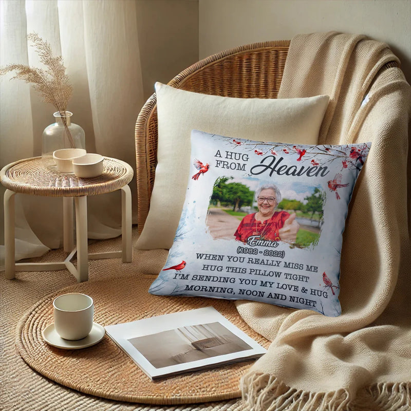 Custom Memorial Pillow - A Hug From Heaven - Personalized Gifts For Memorial, Grandma, Grandpa image 4