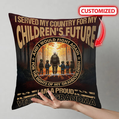 Custom Pillow - I Served My Country For My Children'S Future - Personalized Gifts For Mother's Day, Family Members, Grandmother image 5