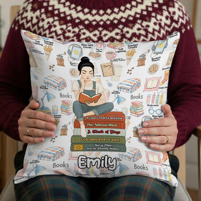 Custom Pillow - Just A Girl Who Loves Books - Personalized Gifts For Book Lovers image 4
