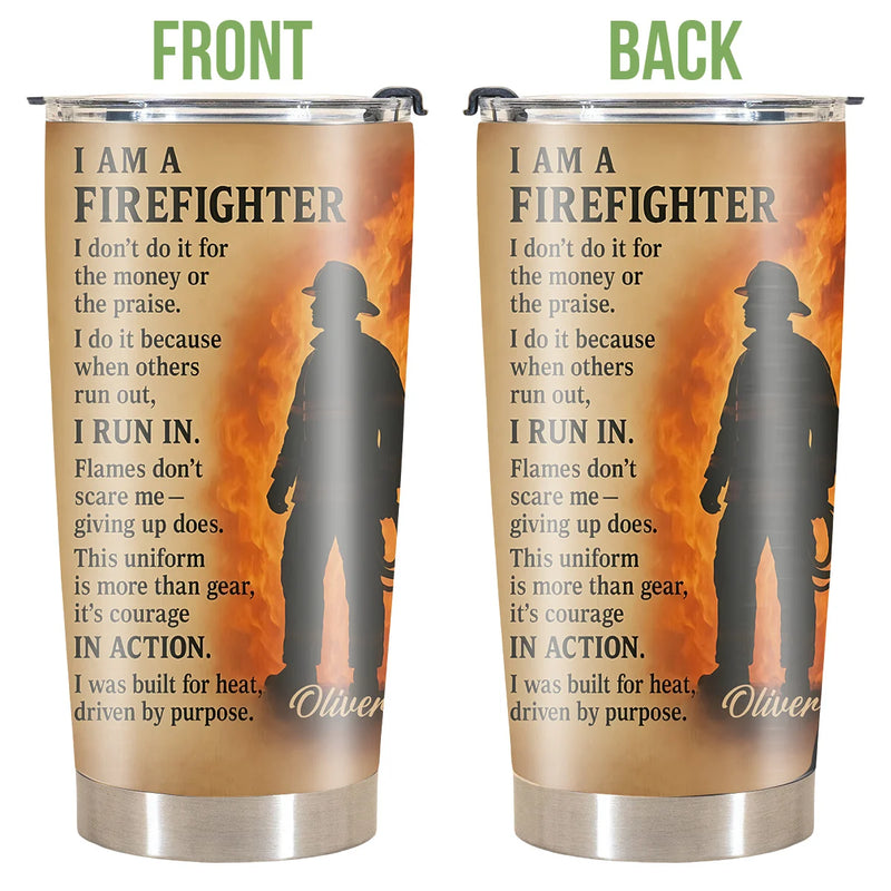 Custom 20Oz Stainless Steel Tumbler - I Am A Firefighter - Personalized Gifts to Firefighter Portrait image 6