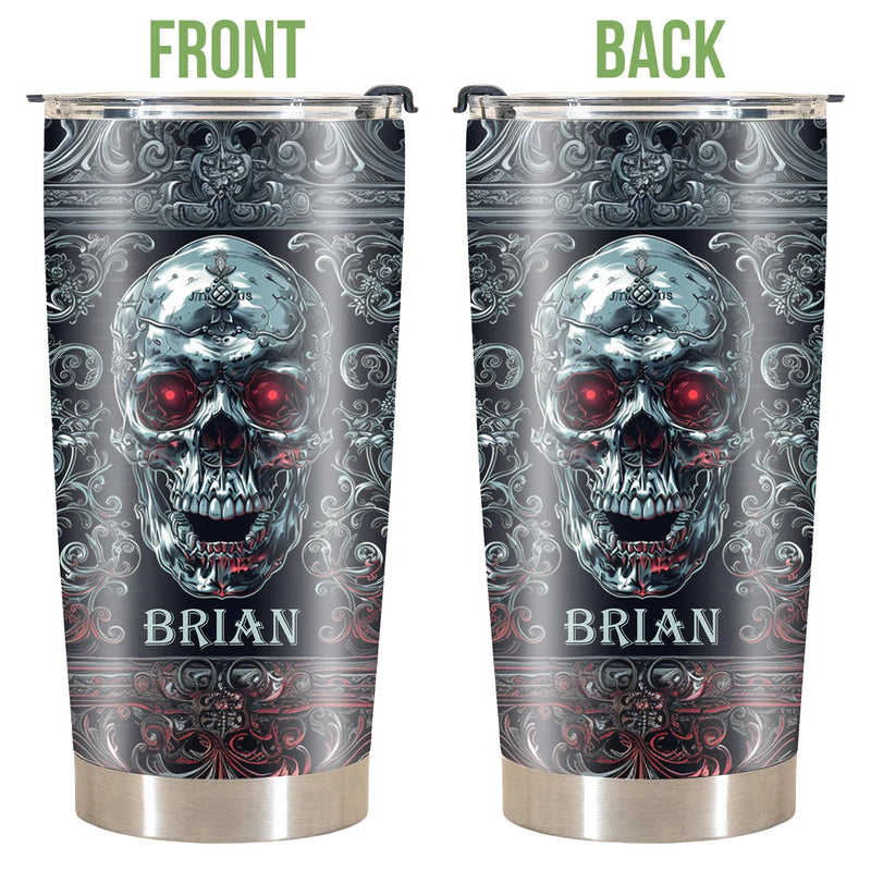 Custom 20Oz Stainless Steel Tumbler - Cool Skull Style - Personalized Gifts to Father&