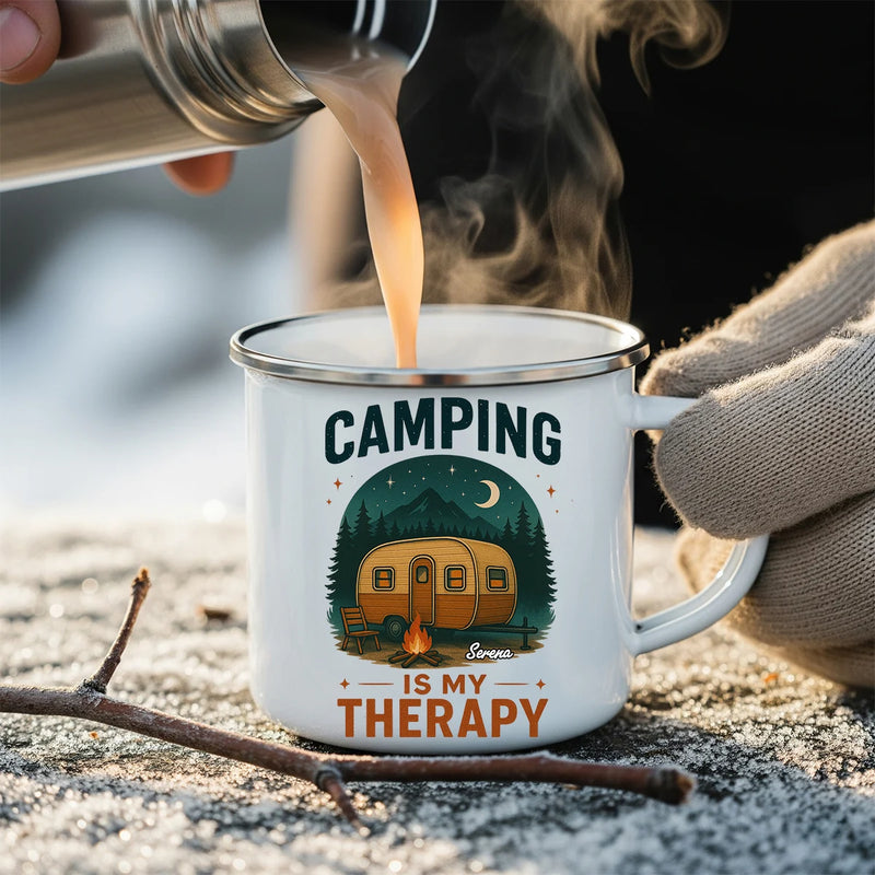 Custom Camping Mug - Camping is My Therapy - Personalized Gifts to Camping Lovers image 5