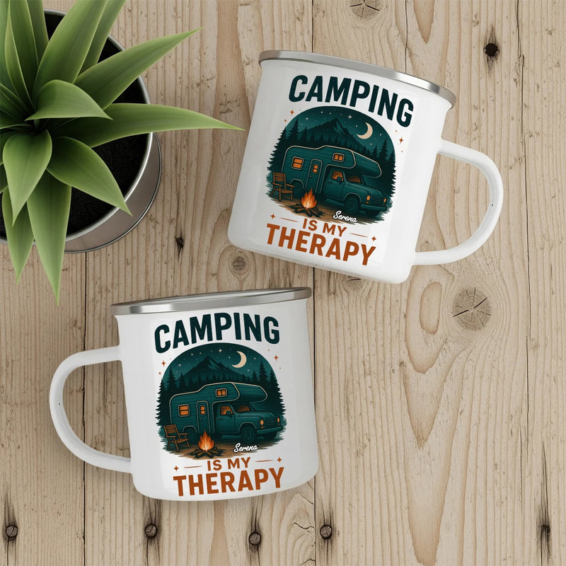 Custom Camping Mug - Camping is My Therapy - Personalized Gifts to Camping Lovers image 4