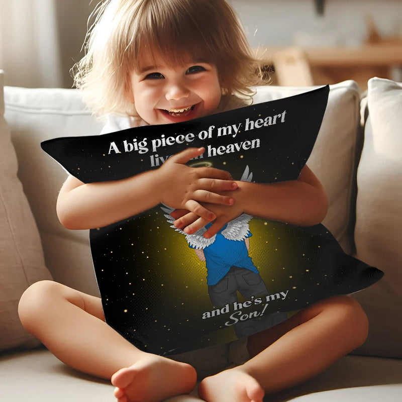 Custom Memorial Pillow - A Big Piece Of My Heart Lives In Heaven - Personalized Memorial Gifts to Family Members image 4