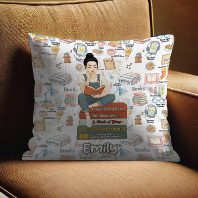Custom Pillow - Just A Girl Who Loves Books - Personalized Gifts For Book Lovers image 1