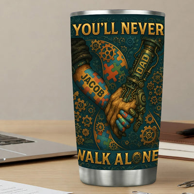 Custom 20Oz Stainless Steel Tumbler - You'll Never Walk Alone - Personalized Gifts to Autism Awareness image 4
