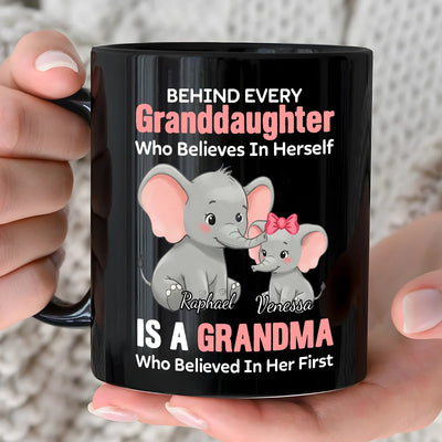 Custom Mug - Elephant Behind Every Granddaughter - Personalized Gift For Granddaughter, Grandma ZFMG-TM156 image 3