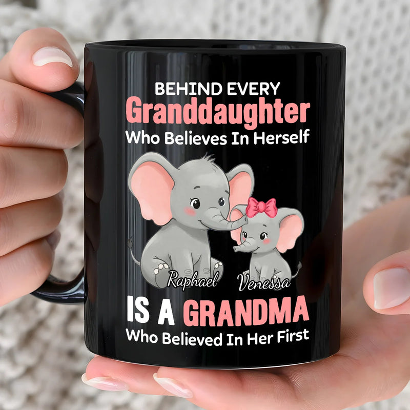 Custom Mug - Elephant Behind Every Granddaughter - Personalized Gift For Granddaughter, Grandma ZFMG-TM156 image 3