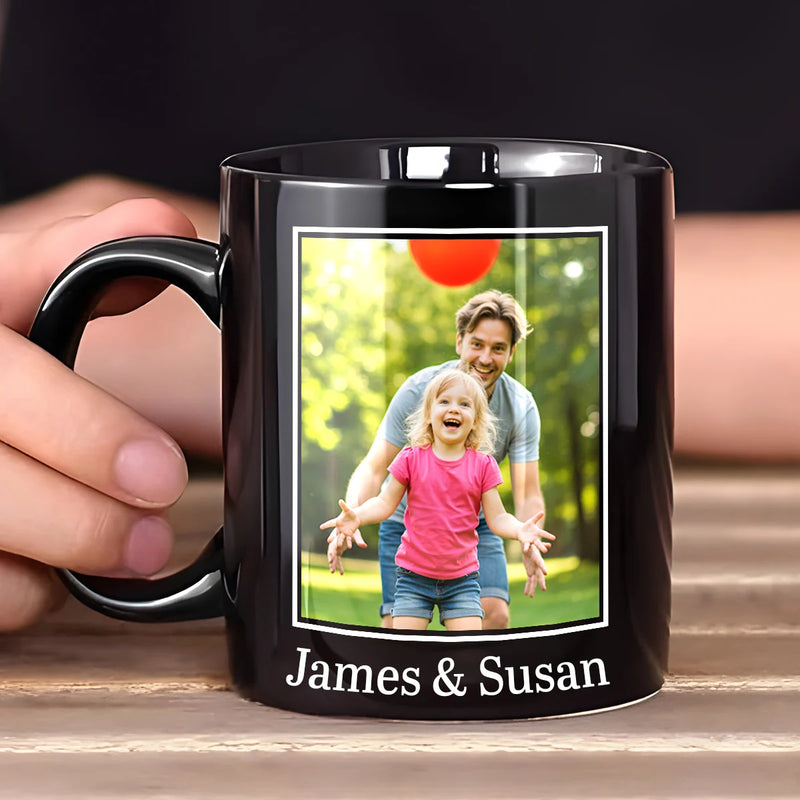 Custom Black Mug - Dad Nutrition Facts - Personalized Father&