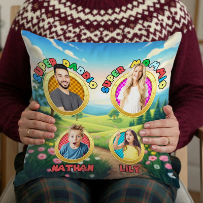 Custom Pillow - Supper Daddio, Mommio - Personalized Gifts For Father's Day, Mother's Day image 3