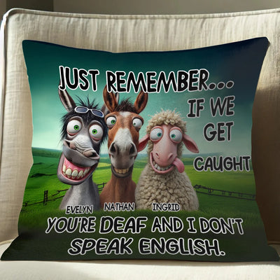 Custom Pillow - Best Friend Funny Animal - Personalized Gifts For Besties, Friends, Coworker image 0