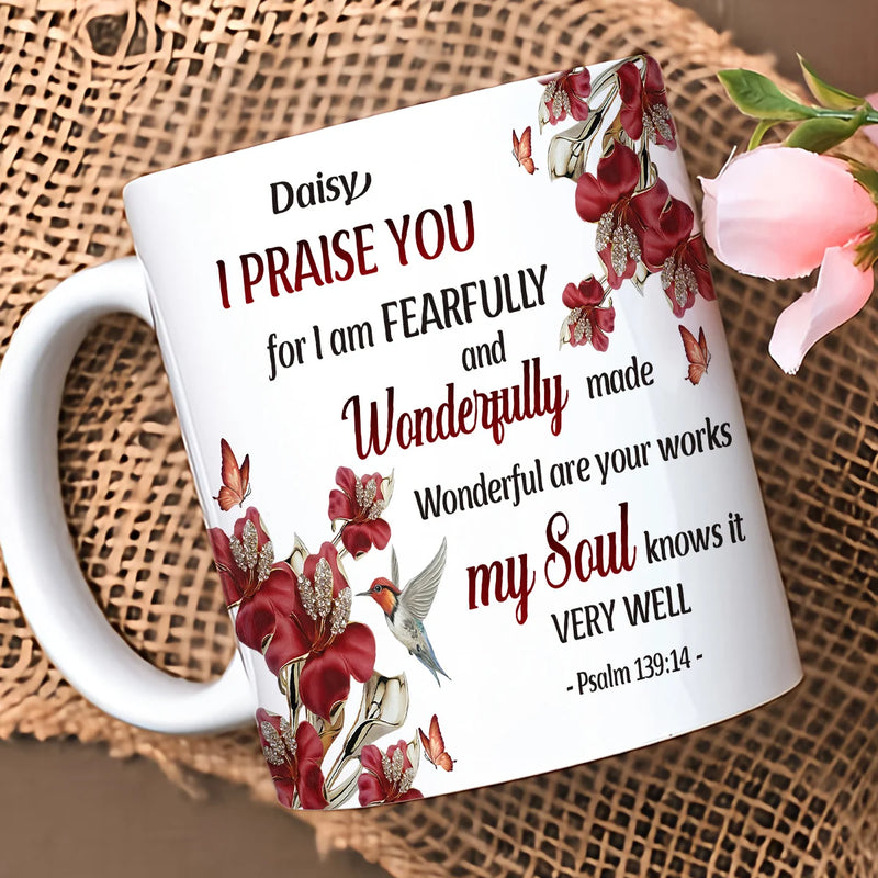 Custom Mug - I Praise You For I Am Fearfully - Personalized Gifts to Christian, Memorial Gifts image 5