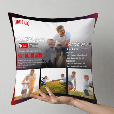 Custom Pillow - Dadflix Father's Day- Personalized Gifts For Father's Day, Grandpa image 1