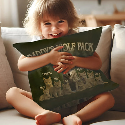 Custom Pillow - Papa's Wofl Pack - Personalized Memorial Gifts to Father's Day image 4