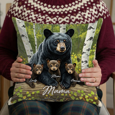 Custom Pillow - Spring Bear Family - Personalized Memorial Gift For Grandma, Grandpa, Father's Day, Mother's Day Gifts image 3