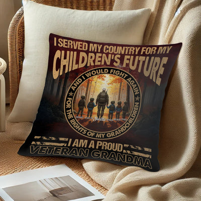Custom Pillow - I Served My Country For My Children'S Future - Personalized Gifts For Mother's Day, Family Members, Grandmother image 2
