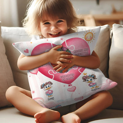 Custom Pillow - Side By Side Or Miles Apart Mother And Daughter - Personalized Gifts For Daughter, Family Members, Mother's Day ZFPL-TM138 image 1