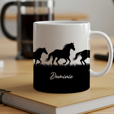Custom Mug - Horse Run Style - Personalized Funny Mug Gifts to Friends, Besties, Family Members image 1