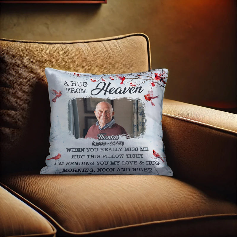 Custom Memorial Pillow - A Hug From Heaven - Personalized Gifts For Memorial, Grandma, Grandpa image 5