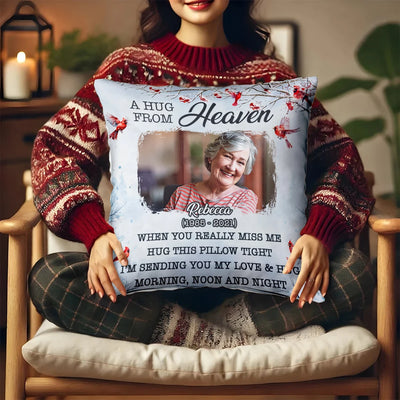 Custom Memorial Pillow - A Hug From Heaven - Personalized Gifts For Memorial, Grandma, Grandpa image 3