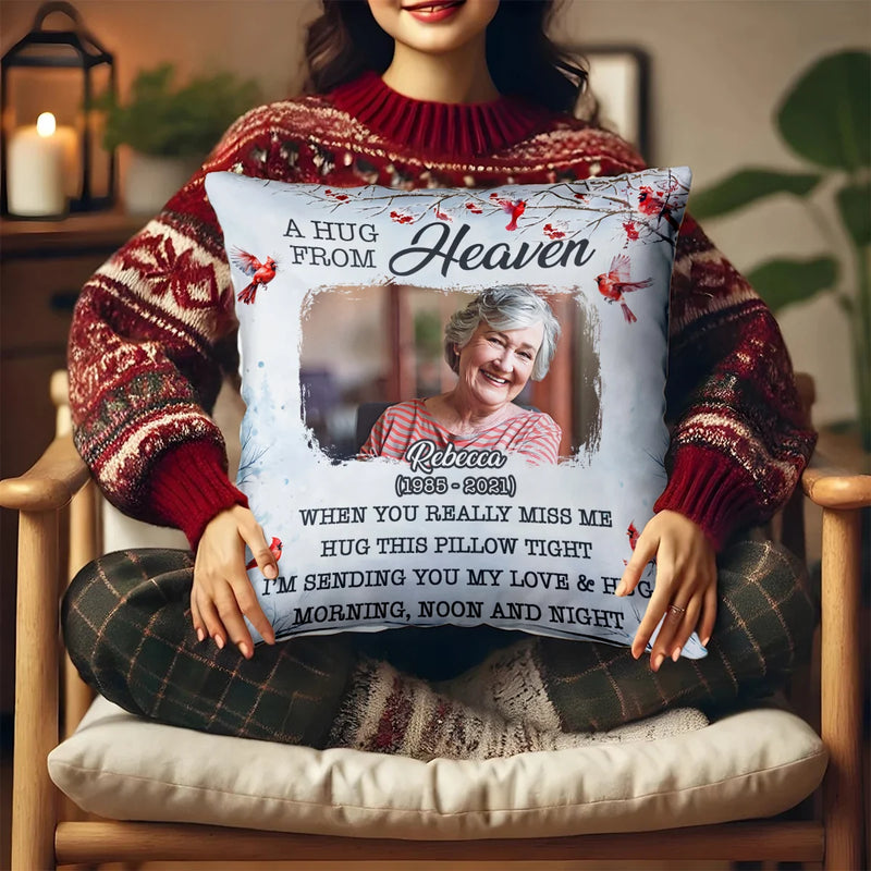 Custom Memorial Pillow - A Hug From Heaven - Personalized Gifts For Memorial, Grandma, Grandpa image 3