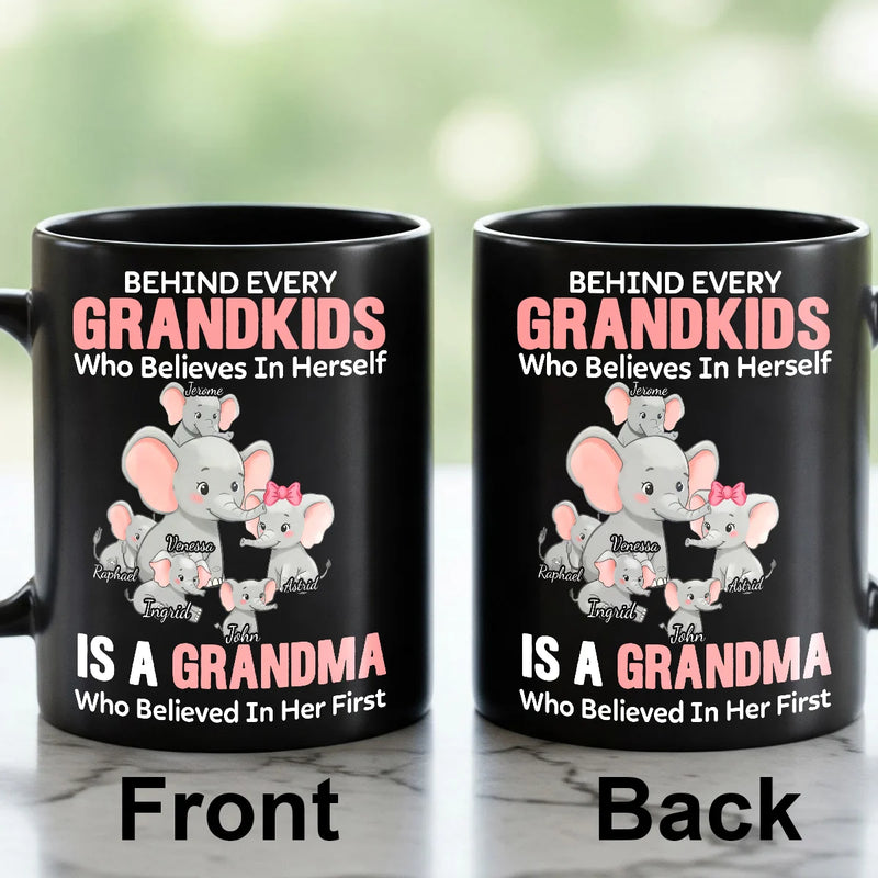 Custom Mug - Elephant Behind Every Granddaughter - Personalized Gift For Granddaughter, Grandma ZFMG-TM156 image 0