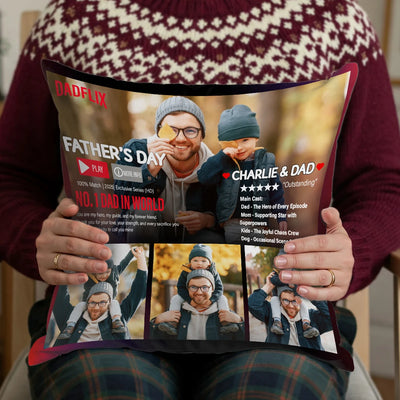 Custom Pillow - Dadflix Father's Day- Personalized Gifts For Father's Day, Grandpa image 3