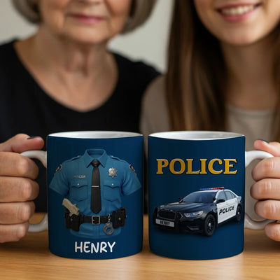 Custom Mug - Police, Police Car And Siren - Personalized Gift For Law Enforcement image 4